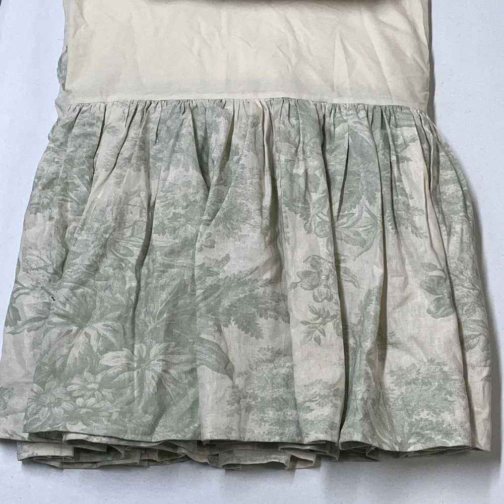Pottery Barn Matine Toile Green Duvet Cover Set Twin French Country Bed Skirt